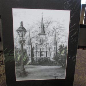 St Louis Cathedral  New Orleans Matted Print 11x14